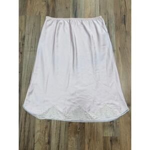 Victoria's Secret Vintage Pink Half Slip Skirt‎ Lace Trim Size Large